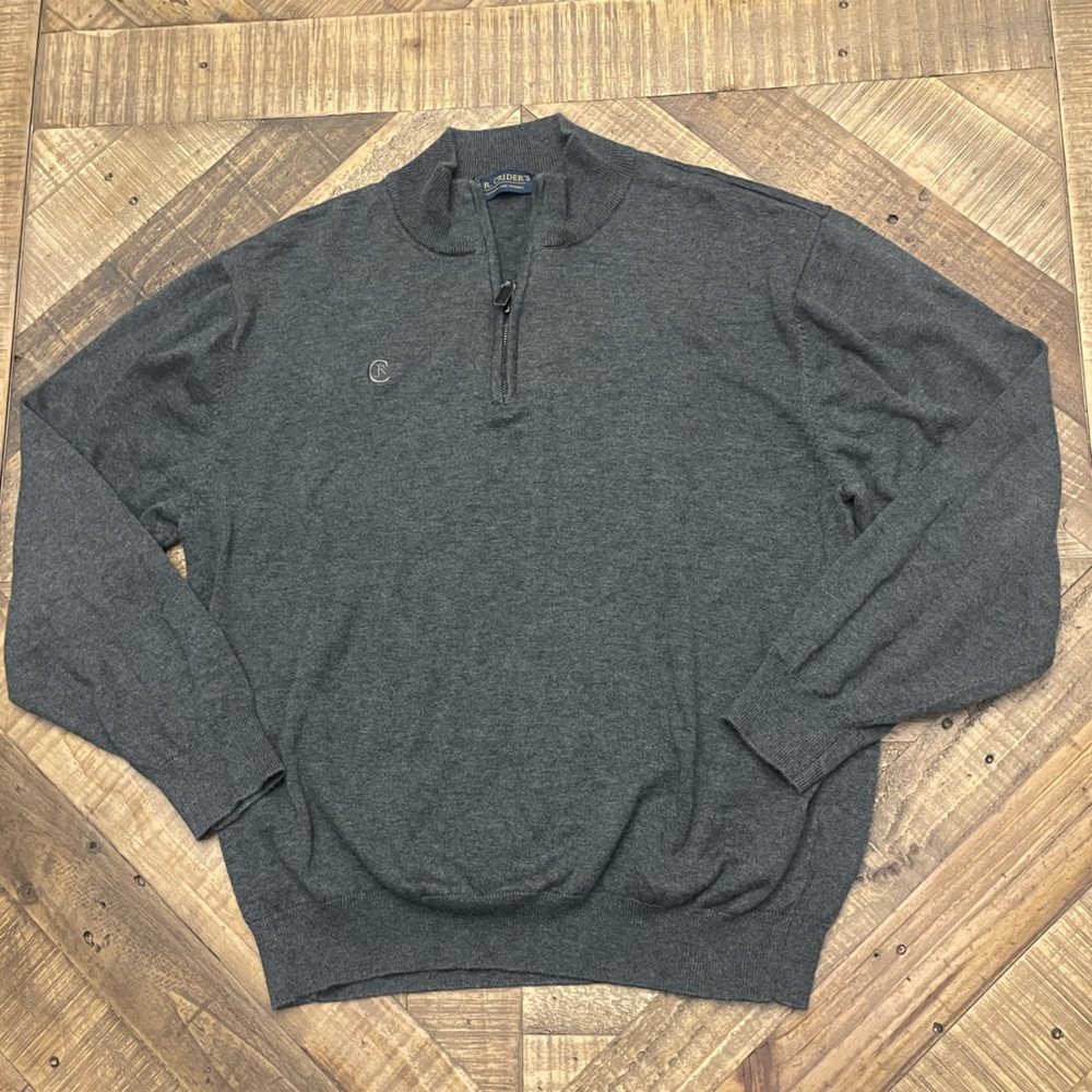 Charcoal Zip-Up Sweater for Men